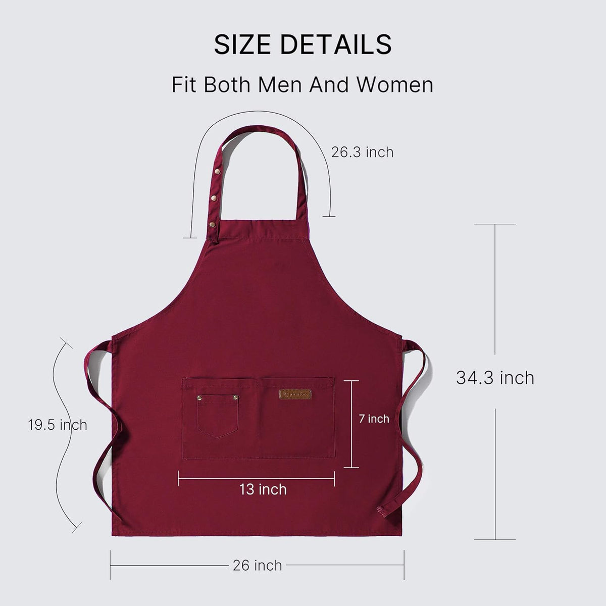 Aprons for Women Men BBQ Chef Cooking Artist Water Drop Resistant Canvas Adjustable Kitchen Apron with Pockets for Unisex Grill Baking Painting Art Stylist Dishwashing Comfortable Aprons (red)