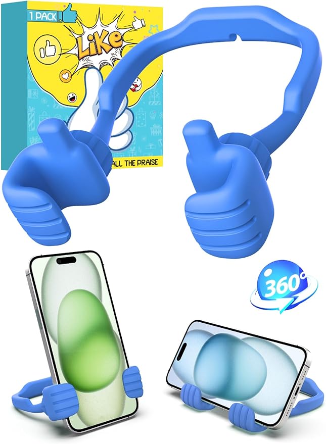 Stocking Stuffers for Teens Boys Men: Cell Phone Stand Flexible Thumbs Up Lazy Cellphone Holder for Desk Hand Funny Christmas Ideas Gifts for Women Adults Husband Him Kids Dad Cool Stuff Gadgets