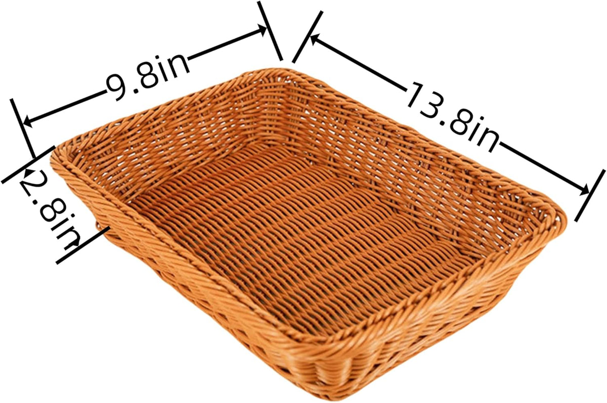 14 "bread basket, fruit basket, imitation wicker hand-woven basket, used as fruit and vegetable, farmer's market display, family restaurant and bakery (2)