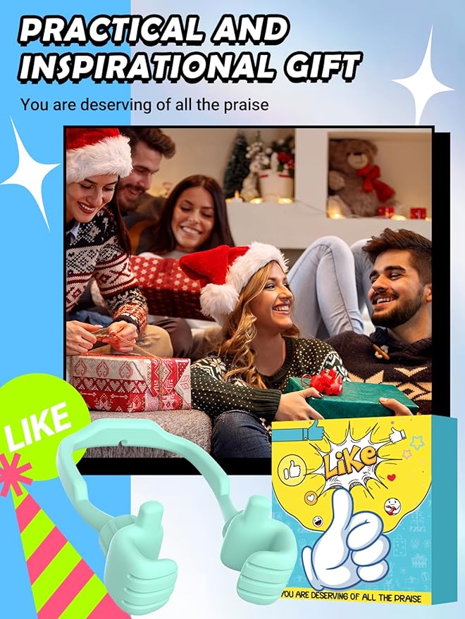 Stocking Stuffers for Men Women Teens Kids Gifts for Men Christmas: Thumbs Up Lazy Phone Stand Holder Funny Gadgets Teenage Boys Girls Dad Father Mother Mom Husband Wife Adults Who Have Everything