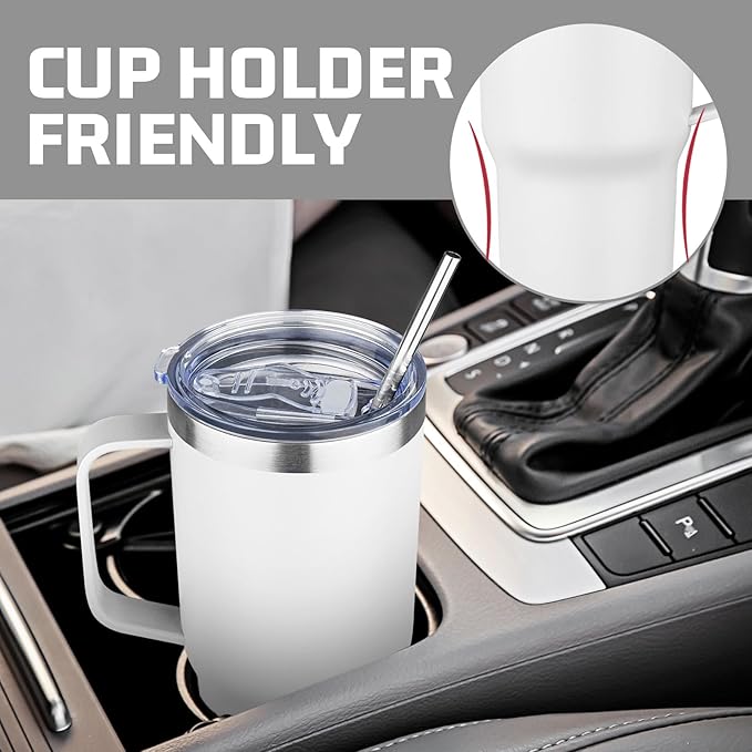 20 oz Tumbler with Handle Stainless Steel Insulated Coffee Mug Tumbler with Lid and Straw Double Wall Vacuum Insulated Coffee Mug Leak Proof Travel Mug Tumbler for Hot and Cold Drink (Mix Color-1)
