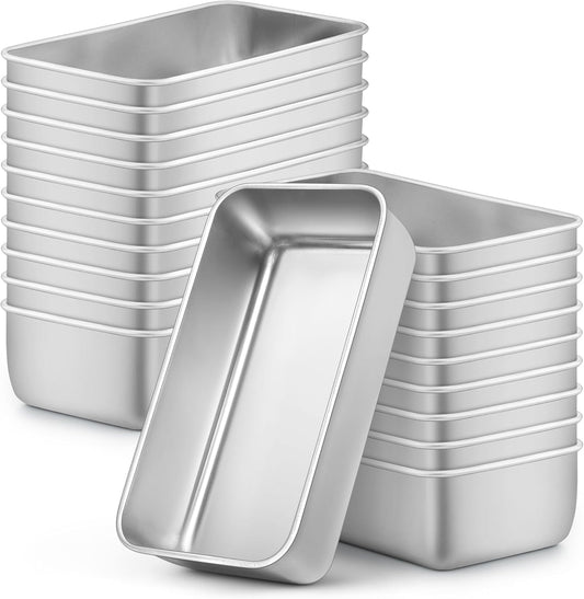LIANYU 20 Pack Loaf Pans for Baking Bread, 9x5 Inch Bread Baking Pans, Stainless Steel Loaf Tin for Meatloaf, Banana Sourdough, Dishwasher Safe