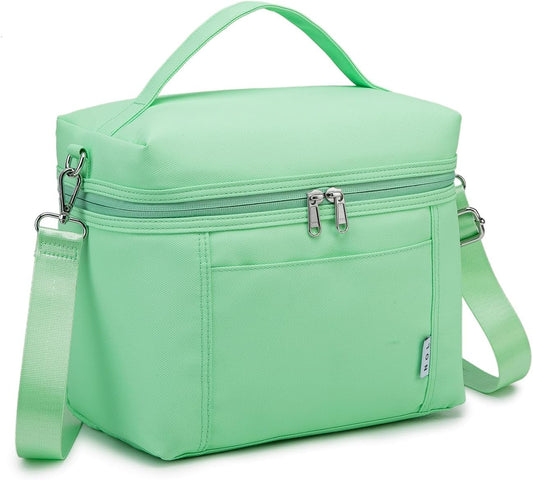 NOL Natural Organic Lifestyle Insulated Lunch Bags for Women Cooler Bag Lightweight Nylon Waterproof Lunch Box For Work (Small, Mint green)