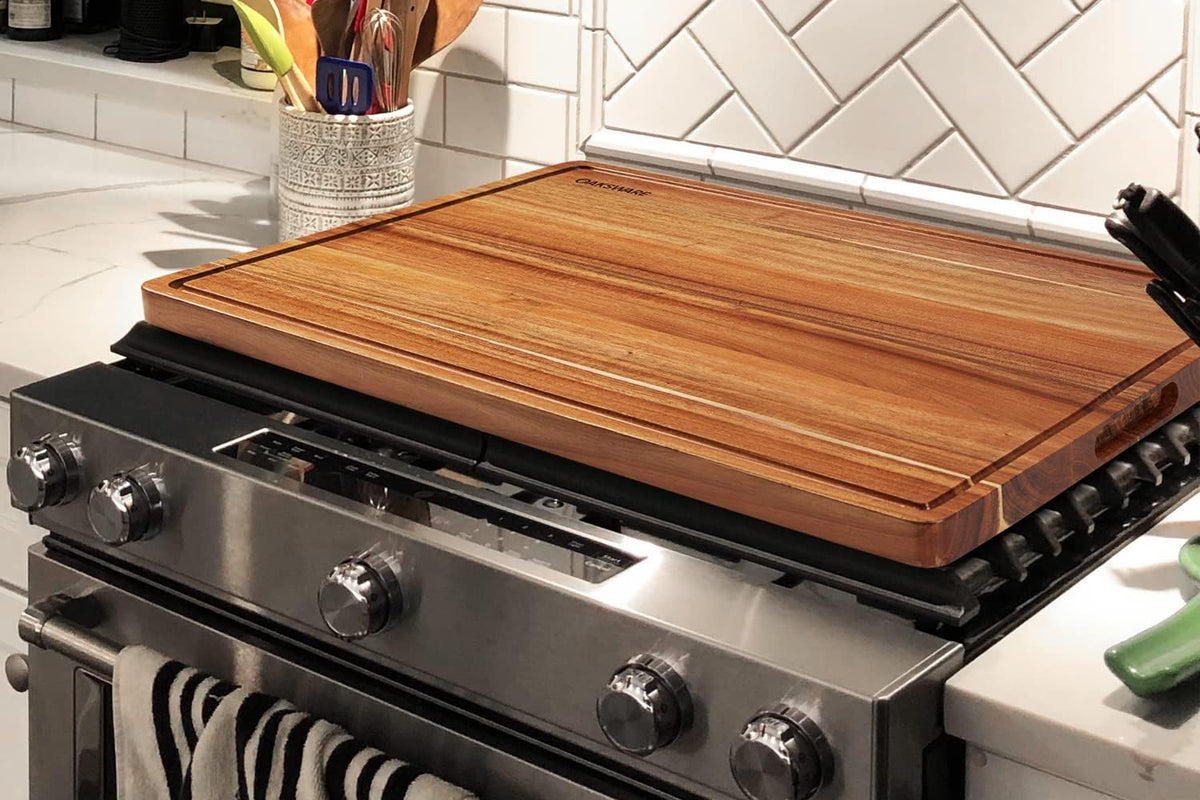OAKSWARE Cutting Boards, 24 x 18 Inch Extra Extra Large Acacia Wooden Cutting Board for Kitchen, Edge Grain Wood Chopping Board with Juice Groove and Handles, Pre-Oiled Carving Tray for Meat & Cheese