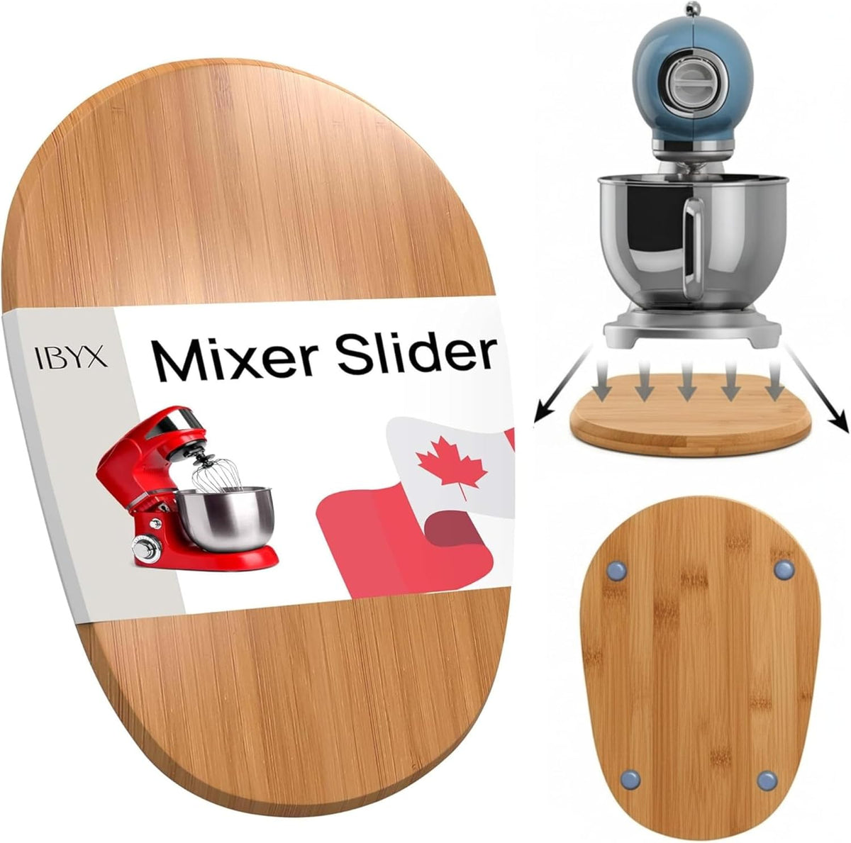Ibyx Elegant Sliding Tray - Compatible with 5.5 Qt KitchenAid Stand Mixers and Other Heavy Appliances (Natural)