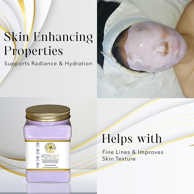 Glutathione Jelly Masks -Professional Grade HydroGlo Peel Off Face Mask, Radiance, Reduced Wrinkles, Fine Lines, Inflammation & Pigmentation Vajafacial Jelly Mask | 12 Applications (30 fl oz)