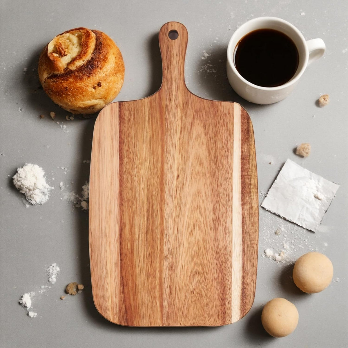 Acacia Wood Cutting Board, Paddle Charcuterie Boards for Cheese, Meat, Pizza, Bread & Fruits