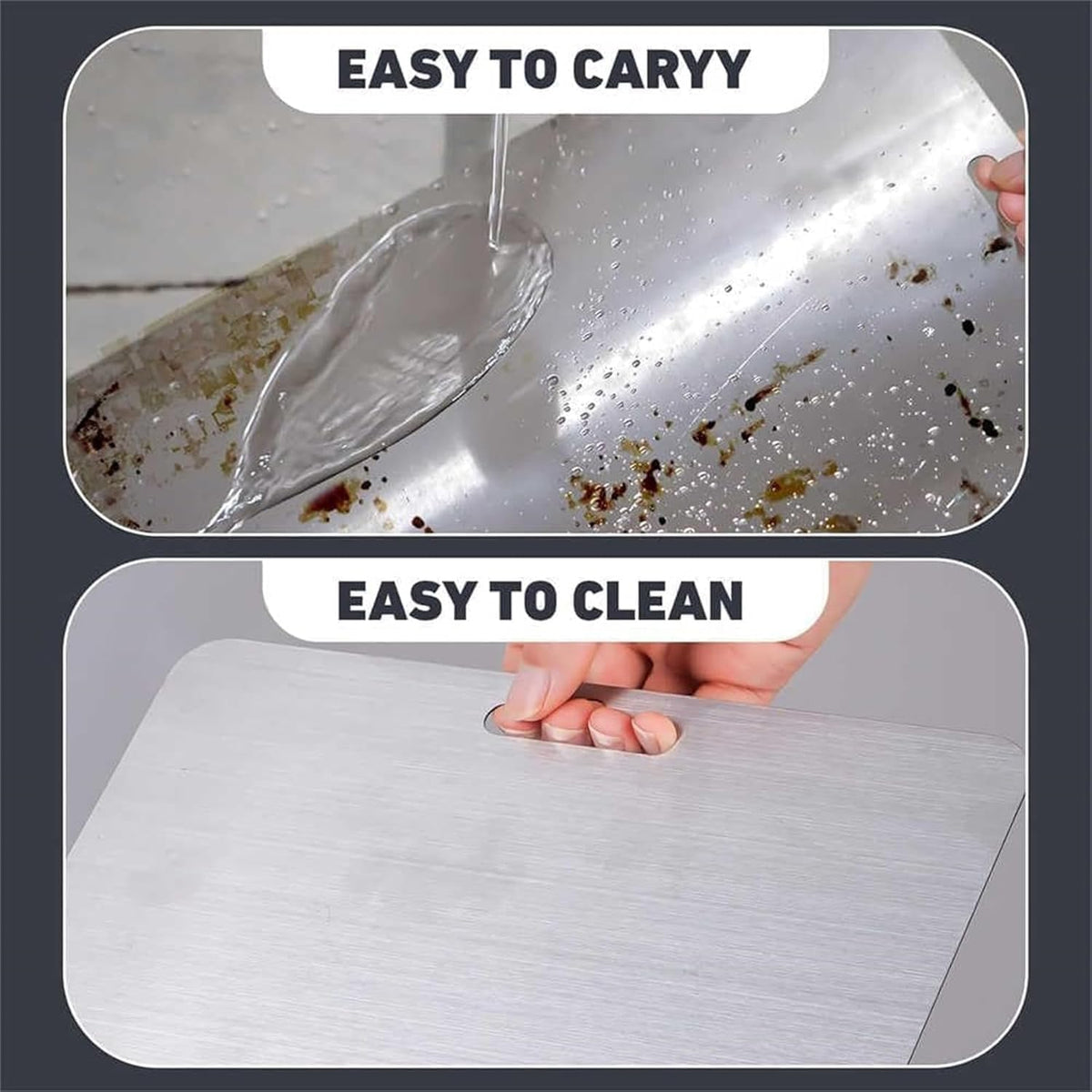 Titanium Cutting Board - 100% Pure Titanium Cutting Boards for Kitchen - Cutting Edge Hygiene & Durability, Cutting Boards for Home Kitchen Cooking (12.1 inch x 9 inch)