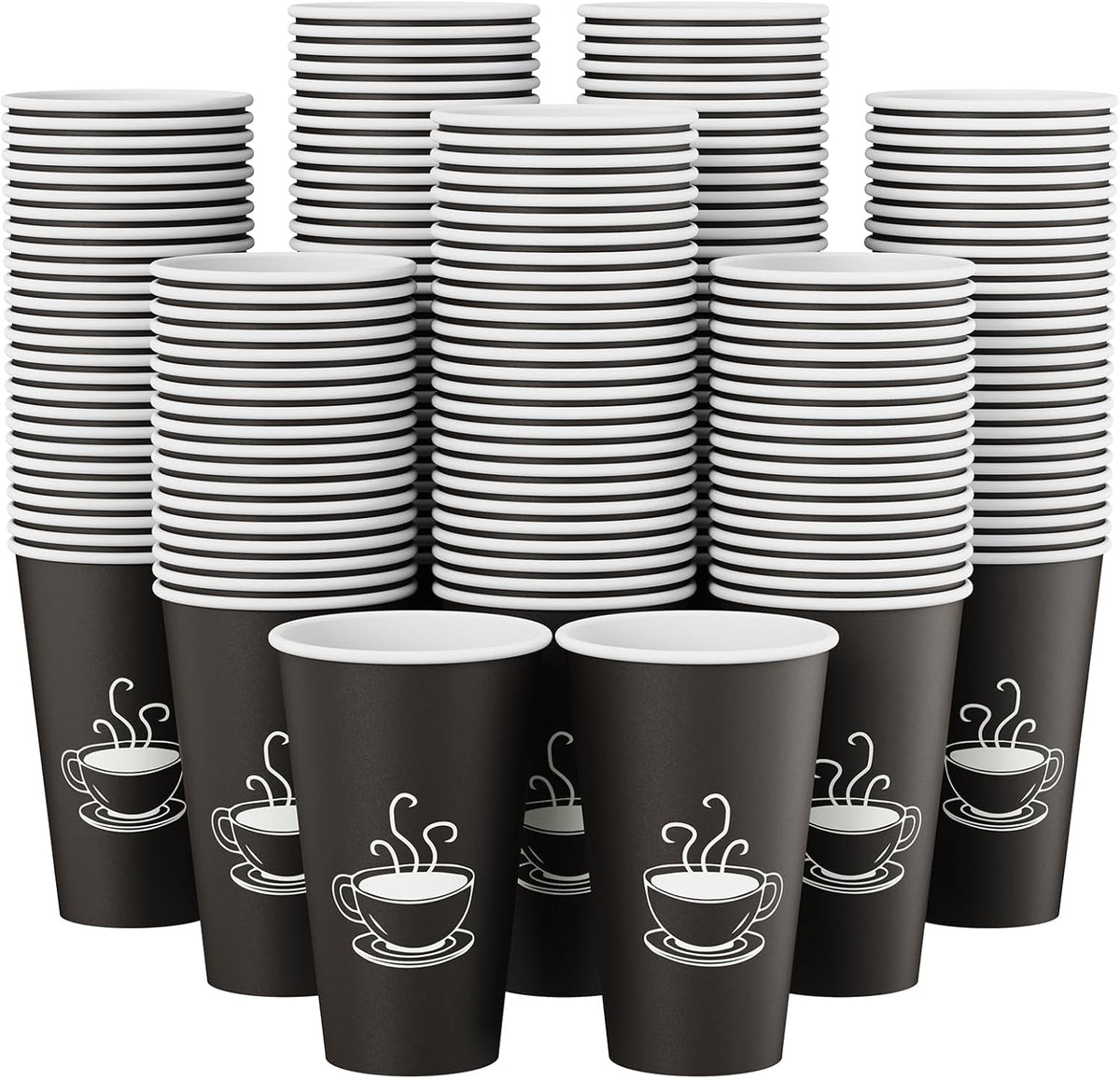 16 oz Paper Coffee cups, 210 Count, Disposable Drinking Cups for Parties, Office Use, and Everyday Needs