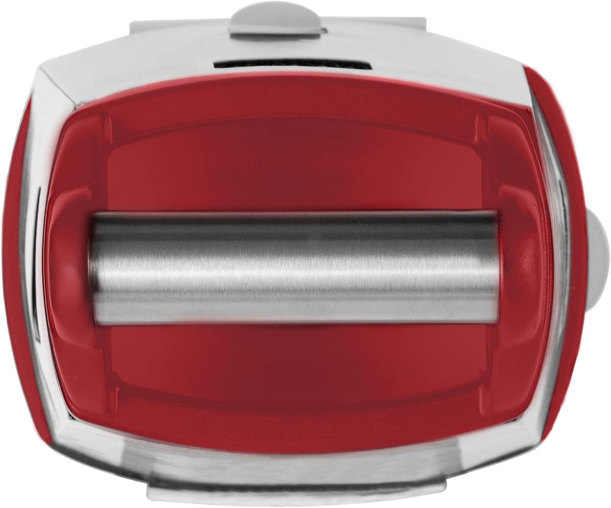 KitchenAid Gourmet 4-Sided Stainless Steel Box Grater for Fine, Medium and Coarse Grate, and Slicing, Detachable 3 Cup Storage Container and Measurment Markings, Dishwasher Safe, 10 inch, Red