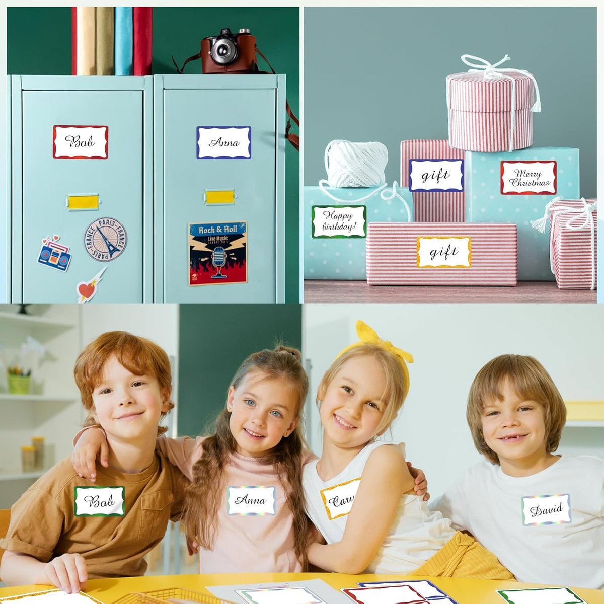 STARLIBOO Holographic Colored Labels Stickers, 3X5 Inch Removable Large Label Stickers for Moving Boxes and Storage Bins- Waterproof- Writable- Tear Resistant (Holographic Green