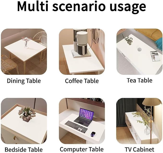 Leather Table Cover,1.8mm Thick,40x60 Inch Table Protector,Table Protector for Dining Room Table,Table Pads for Dining Room Table Rectangular.(White+White,40x60)