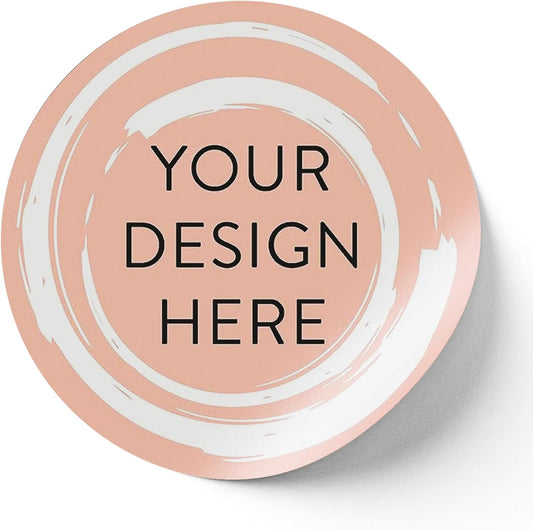 100 Custom Vinyl Stickers - Upload Your own Image, Text, Design, Logo - Personalized Logo Labels for Handmade, Packaging, Bottle, Jars, Candle, Brand Stickers (Peach, 1.5x1.5)