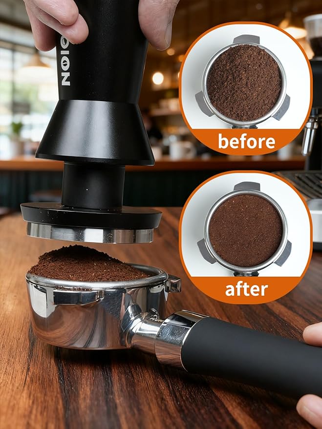 53.3mm Espresso Tamper, Coffee Espresso Accessories with Ergonomic Handle, Tamper Tool Espress Includes 15lb/25lb/30lb Replacement Spring, Coffee Tamper Fits for Breville 54mm Portafilters