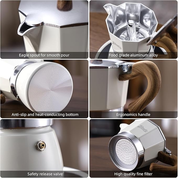 Espresso Maker Stovetop,Camping Moka Pot 2 Cup/120ML,Stove Top Espresso Italian Coffee Maker,Easy to Use (Black)