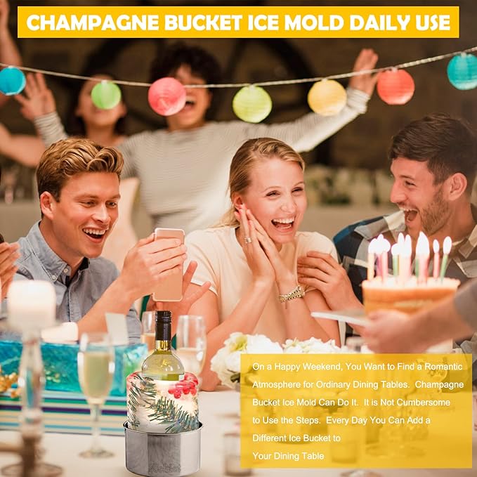 Ice Mold,Ice Bucket Mold, Ice Mold Wine Bottle Chiller,DIY Ice Bucket Mold for Wine Champagne and Cocktails,Ideal Gift for Special Parties Weddings Mother's Day Thanksgiving and Christmas