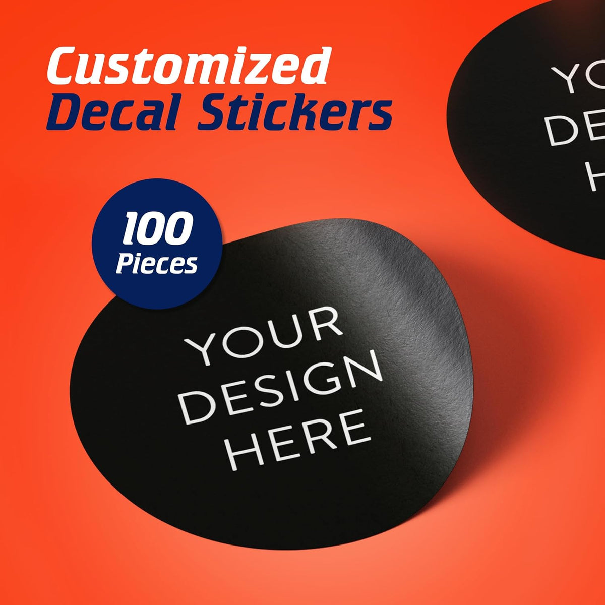 5-1000 Custom Vinyl Stickers - Upload Your own Image, Text, Design, Logo - Personalized Logo Labels for Handmade, Packaging, Bottle, Jars, Candle, Brand Stickers (Black, 1x1)