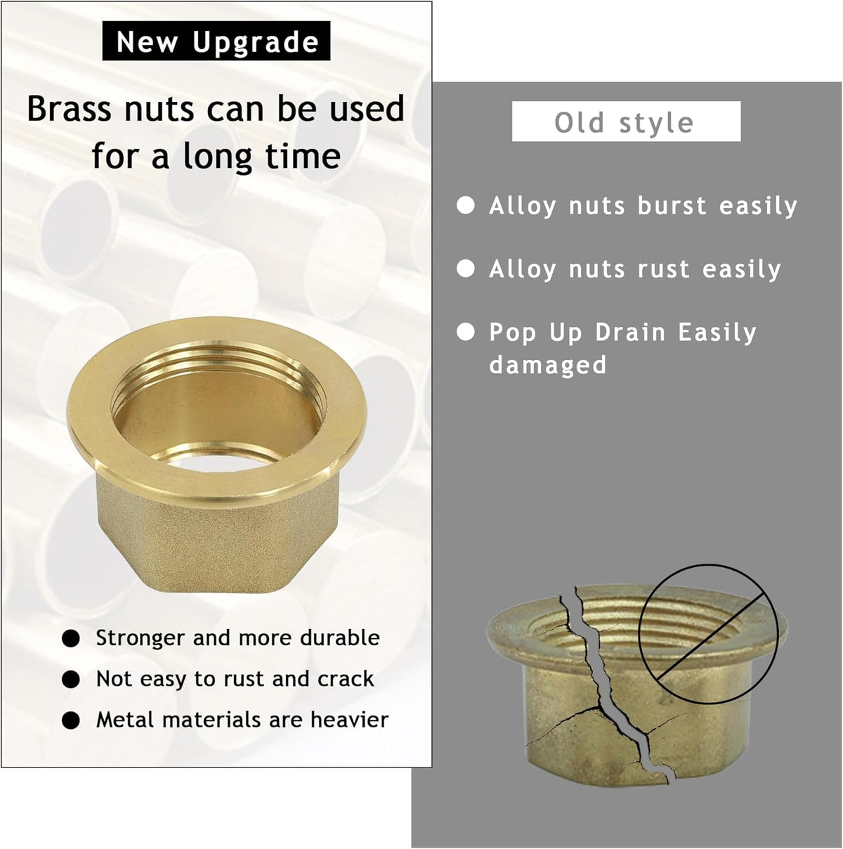 Bathroom Sink Drain, Gold Drain Stopper Bathroom Sink Without Overflow,Pop Up Drain Assembly Without Detachable Strainer Basket,Built-in Anti-Clogging Strainer,Stainless Steel Gold
