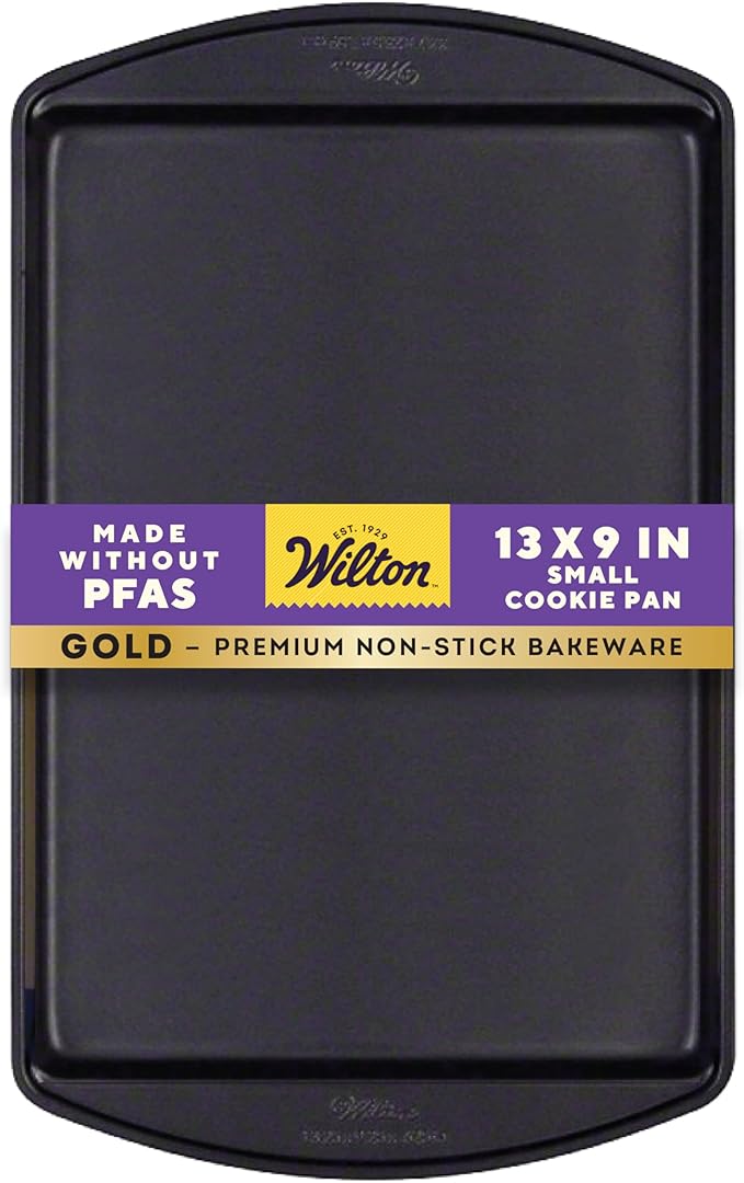 Wilton Gold Premium Non-Stick Warp-Resistant Bakeware, Made without PFAs, Small Baking Sheet, 13 x 9 x 0.6 in, Packaging May Vary