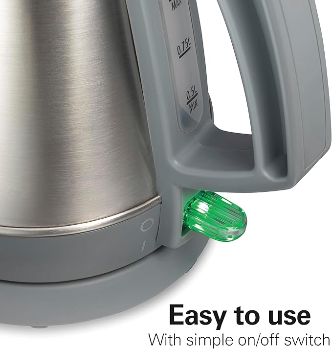 Hamilton Beach 1 Liter Electric Kettle, Water Boiler & Heater, Fast 1500 Watts, BPA Free Interior, Cordless Serving, Auto-Shutoff and Boil-Dry Protection, Cord Wrap, Stainless Steel (41065)