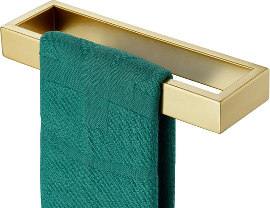 KOKOSIRI Towel Ring Brushed Gold Hand Towel Holder 9 Inch Kitchen Towel Hanger Rack Stainless Steel Bathroom Hardware Wall Mounted, 1 Pack B4008BG-L9