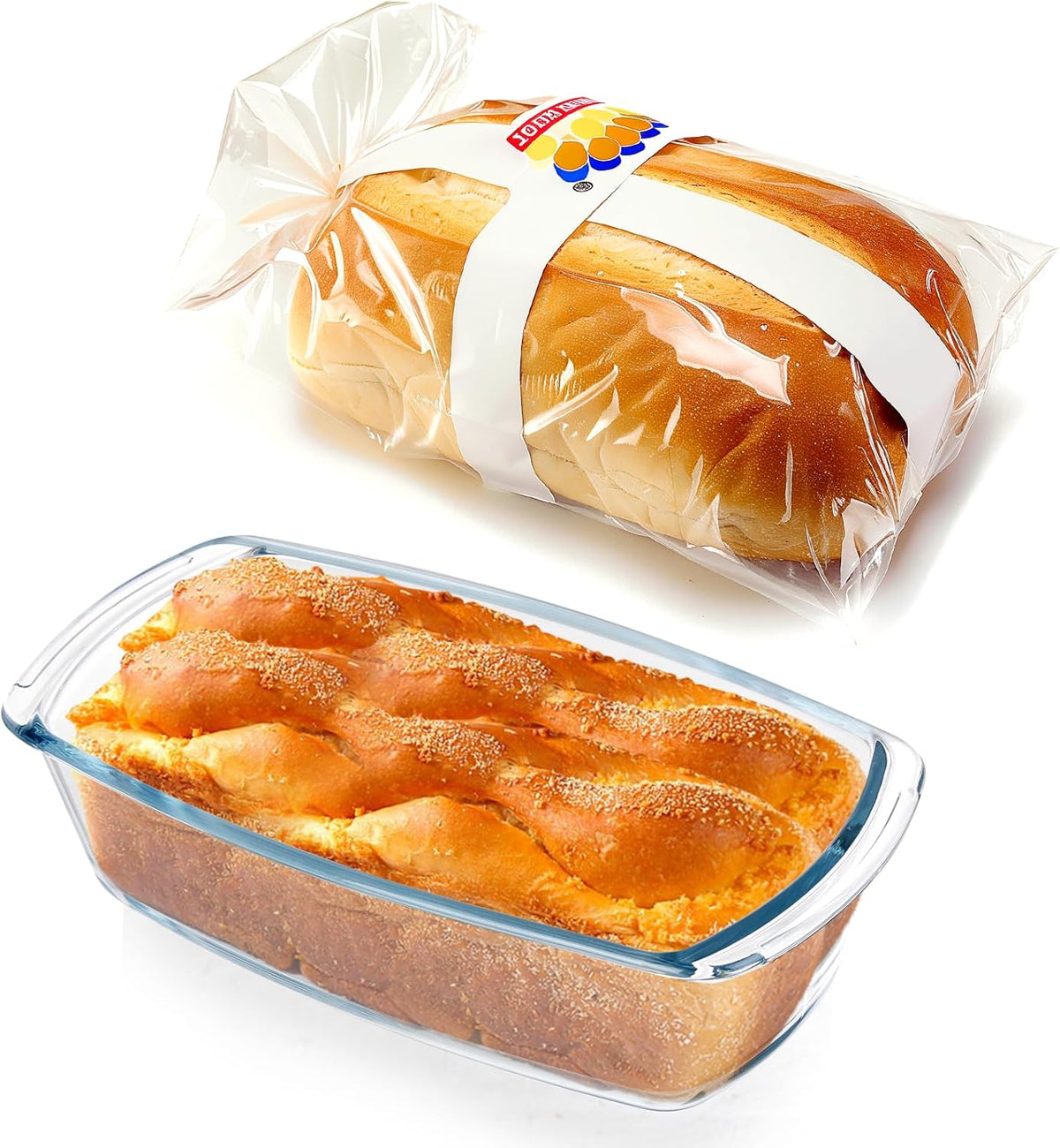 Glass Loaf Pans With Lids - 1.9 Qt for Baking Bread | Oven, Dishwasher, Fridge, Freezer & Microwave Safe | Suit for Lasagna, Meatloaf, Banana Bread - 2Pcs