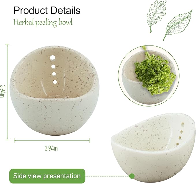 Herb Stripper 1PCS.2025 New Herb Stripping Bowl Ceramic Pottery, Handmade Ceramic Herb Stripping Mug, Handmade Herb Stripping Tool for,Comes With a Cleaning Brush And A Cleaning Cloth