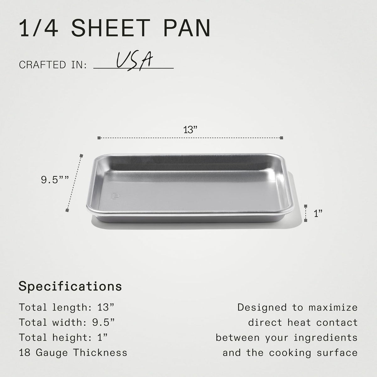Made In Cookware - Quarter Sheet Pan - Commercial Grade Aluminum - Professional Bakeware