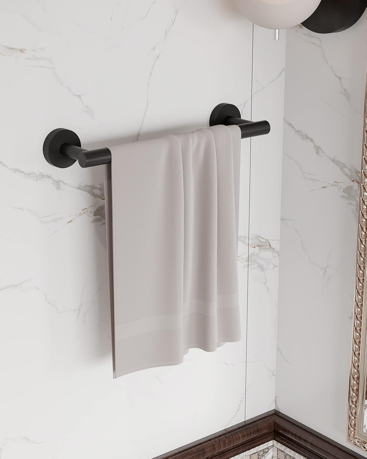 12 Inches Matte Black Towel Bar for Bathroom Kitchen Hand Towel Holder Dish Cloths Hanger SUS304 Stainless Steel RUSTPROOF Wall Mount (Matte Black 12-inch)