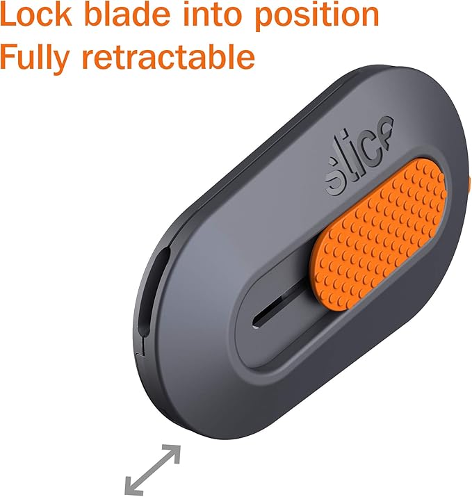Slice Mini Box Cutter, Manual Retracting, Safe Ceramic Box Cutter Lasting 11x Longer than Metal, Keychain Box Opener, 1 Pack