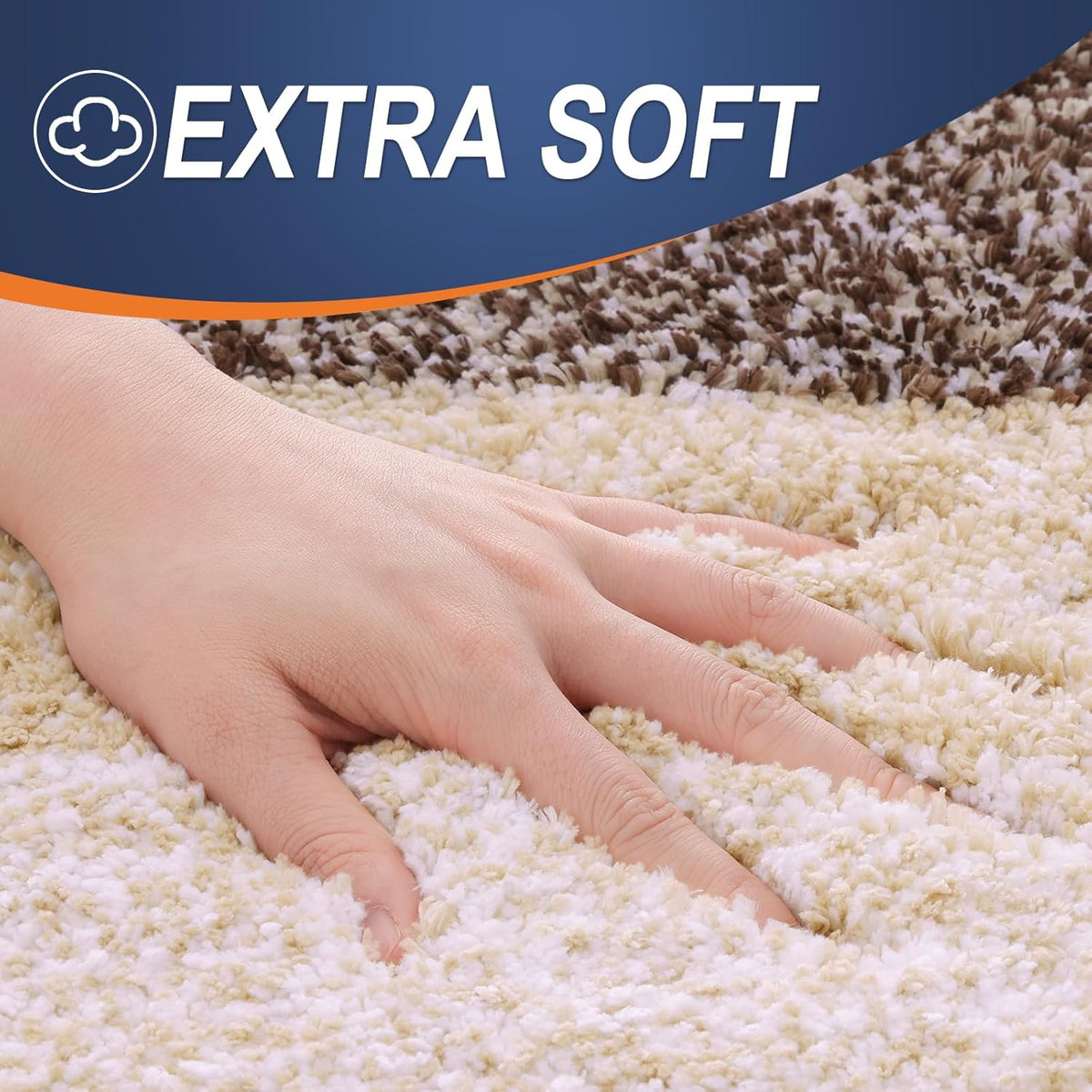 OLANLY Bathroom Rug Mat 24x16, Extra Soft and Absorbent Microfiber Bath Rugs, Non-Slip Plush Shaggy Bath Carpet, Machine Wash Dry, Bath Mats for Bathroom Floor, Tub and Shower, Brown