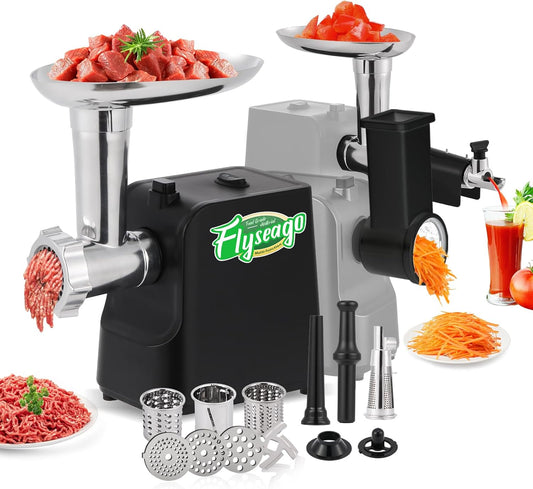 Meat Grinder Electric 9-In-1 Grinder 1700W For Meat with Attachments Sausage Maker, Kubbe Kit Stainless Steel Juicer, 3 Grinding Plates Meat Grinder for Home & Kitchen