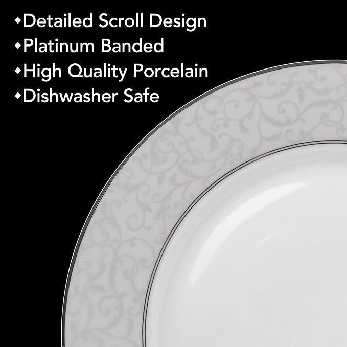 Mikasa Parchment 40-Piece Dinnerware Set, Service for 8, Durable Porcelain Plates, Bowls, and Mugs with Contemporary Design, Dishwasher Safe