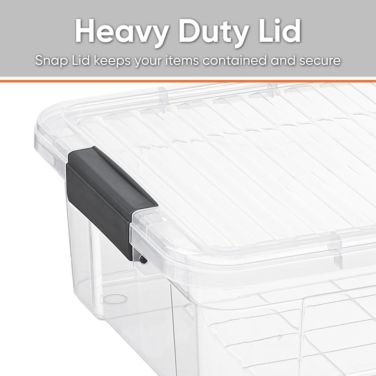 Superio Storage Bins with Lids, Clear Plastic Containers for Organizing, Stackable Totes, BPA Free, Odor Free, Organizer Boxes for Home, and Dorm (4 Pack, 13.7 Qt)