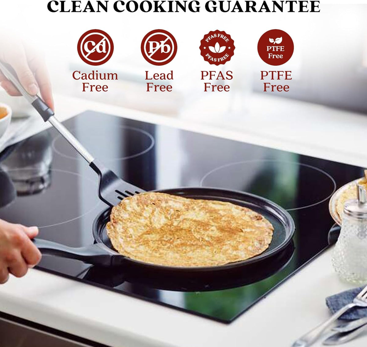 Alva Energy 11" Nonstick Crepe Pan – PFAS-Free Ceramic Coating, Induction & Oven Safe – Pancake, Egg & Tortilla Skillet – Stay-Cool Handle, Easy to Clean, Scratch-Resistant Surface