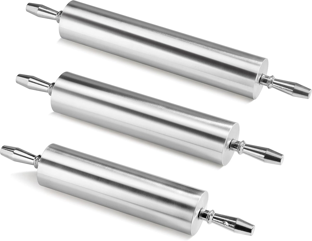New Star Foodservice Extra Heavy Duty Restaurant Aluminum Rolling Pin, 18", Silver