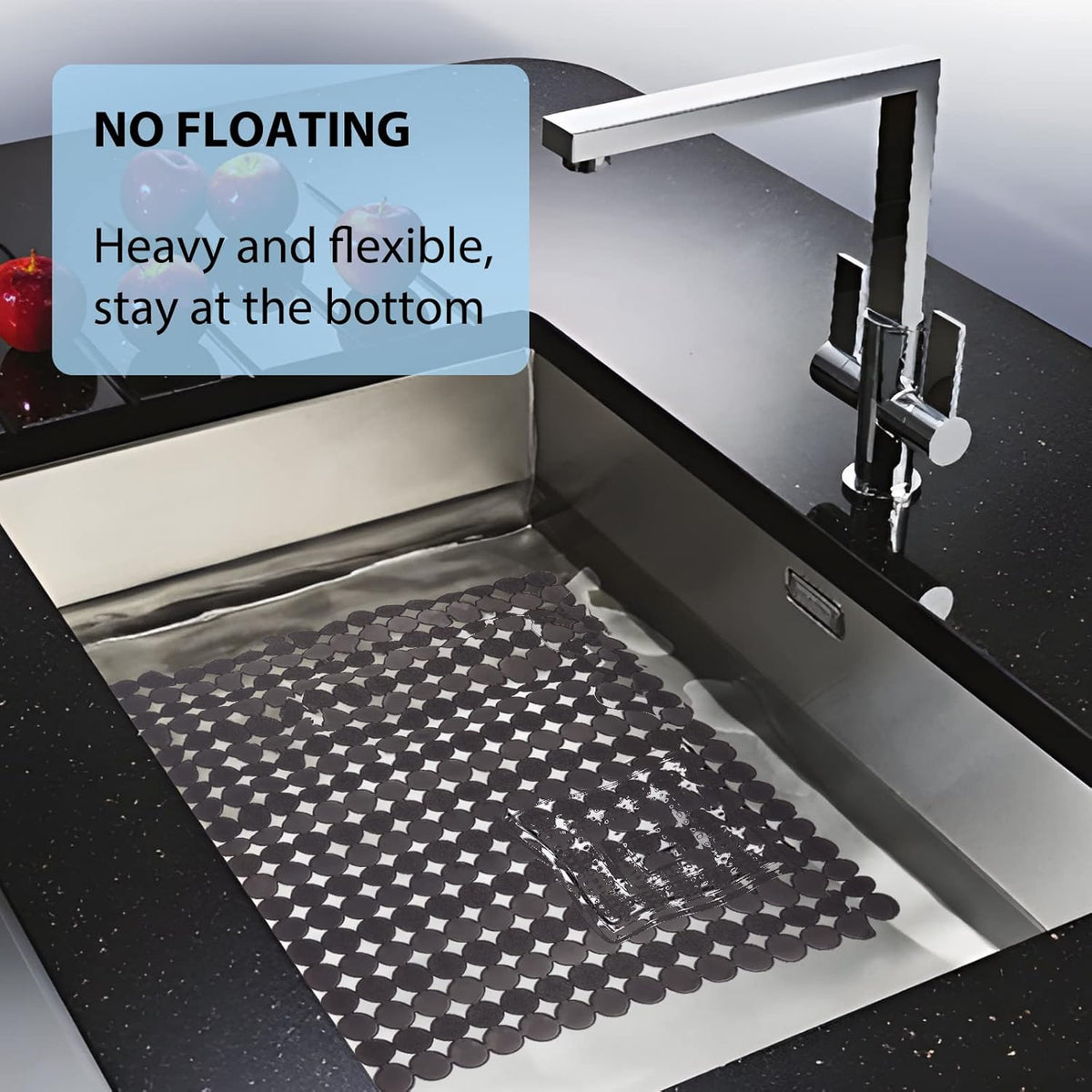 Sink Protectors Mat for Kitchen Sink - 2Pack Adjustable Kitchen Sink Mat Fast Draining - Dish Drying Mat for Dishes And Glassware - Easy to Clean & Diy Cut