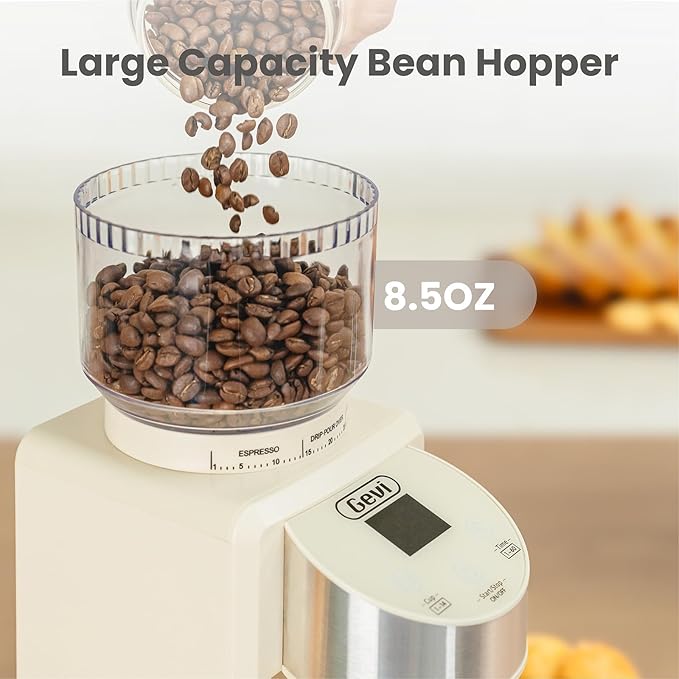 Gevi Coffee Grinder Electric,Coffee Bean Grinder with 35 Grind Settings for Espresso,Drip,French Press,Burr Coffee Grinder for Home Use,Anti-static Design,Beige