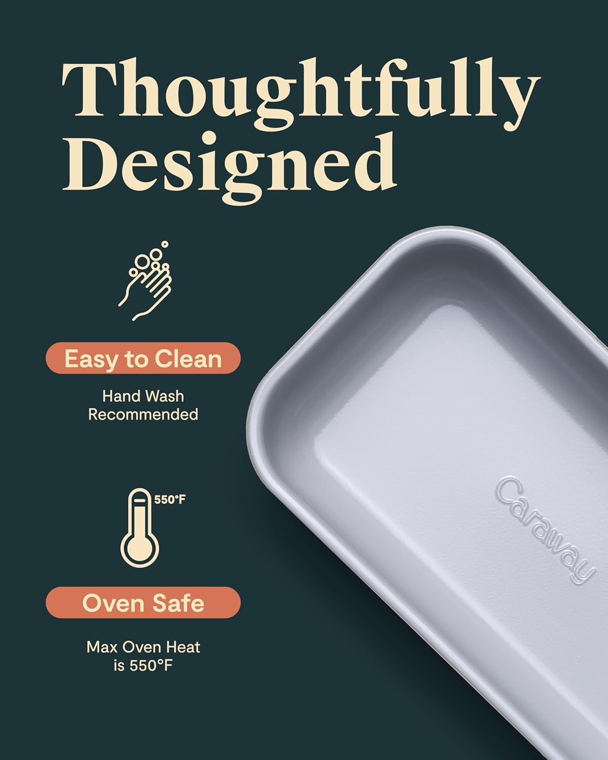 Caraway Non-Stick Ceramic 1 lb Loaf Pan Duo - Naturally Slick Ceramic Coating - Non-Toxic, PTFE & PFOA Free - Perfect for Pound Cakes, Breads, & More - Navy