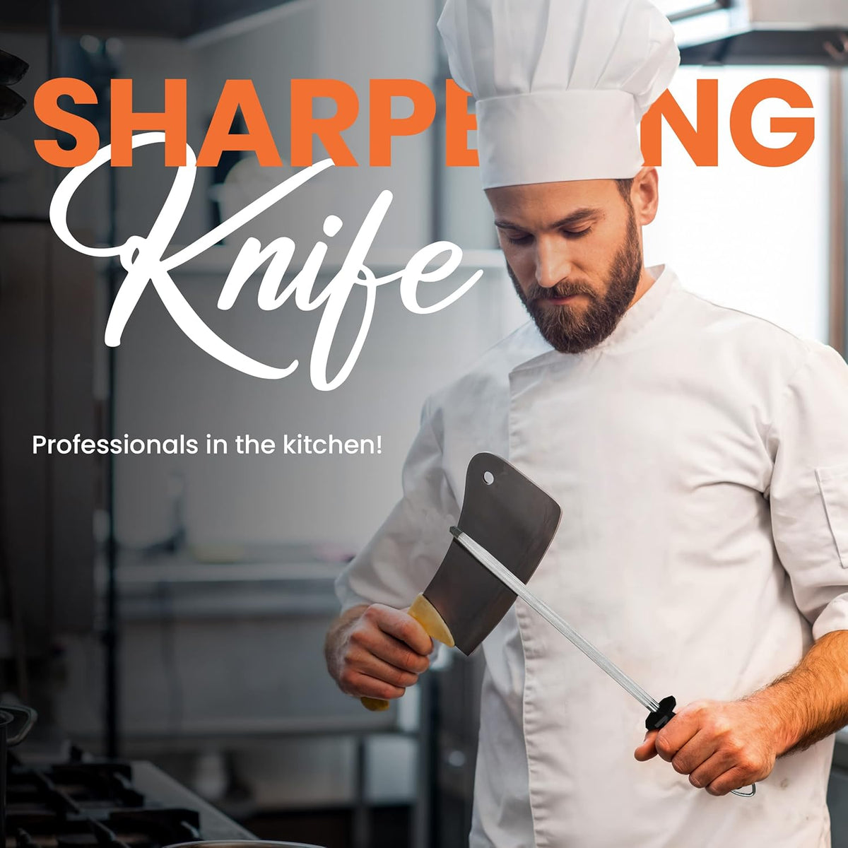 Utopia Kitchen 08 Inch Honing Steel Knife Sharpening Steel Sharpening Rod Black