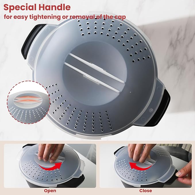 Large Microwave Cookware Steamer 2 Quart - AJXX Micro Cookware Vegetable Steamer for Cooking, Microwave Cooker with Food Container, Removable Filter and Lockab - BPA Free, Dishwasher Safe
