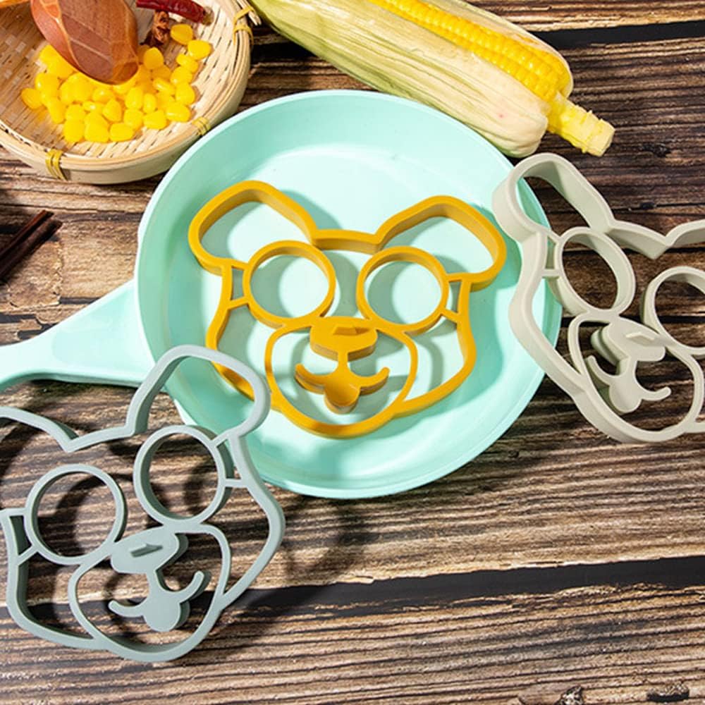 Breakfast Omelette Mold Silicone Egg Pancake Ring Shaper Cooking Tool DIY Kitchen Accessories Gadget Egg Fired Mould (Puppy Head)