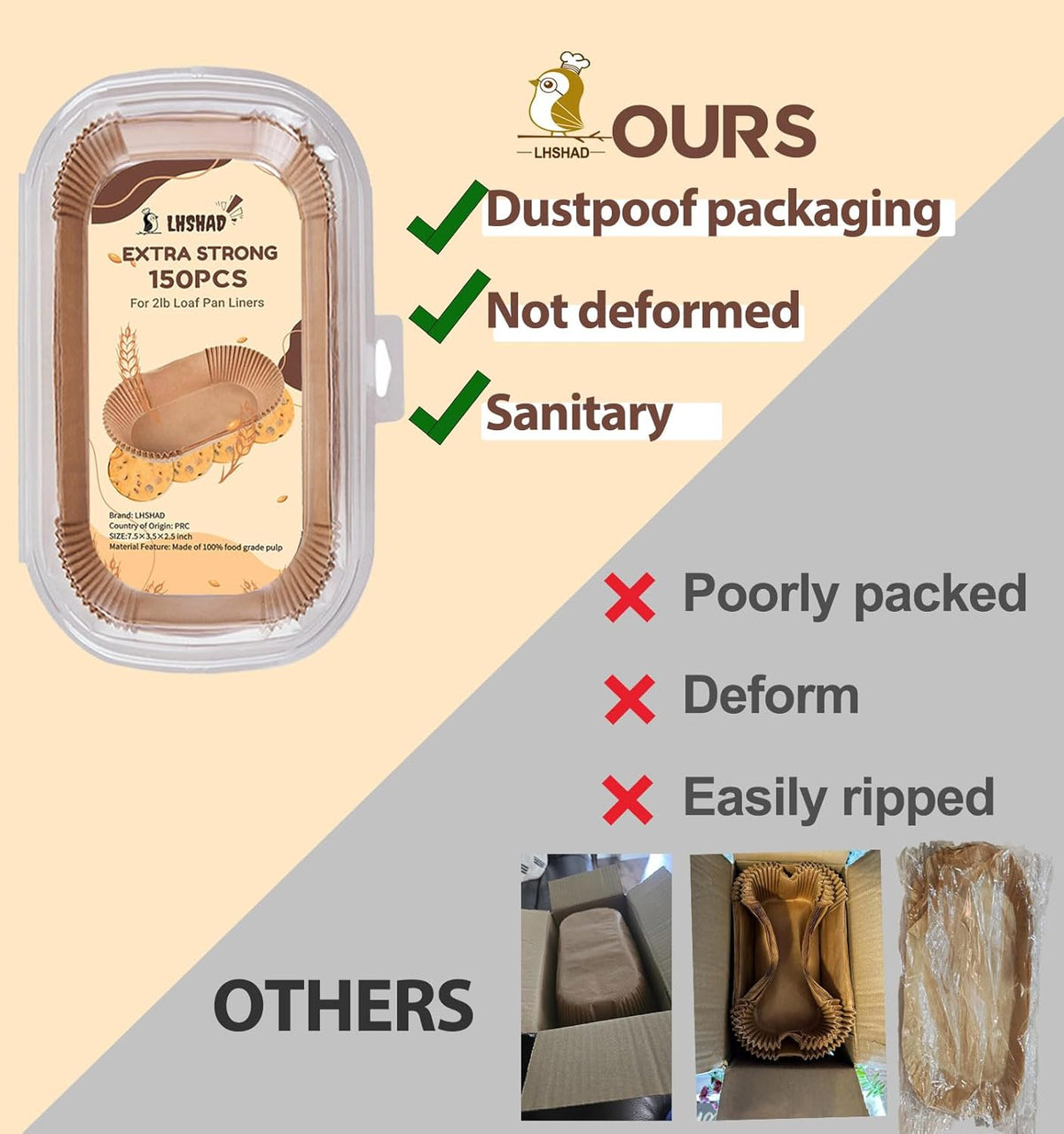 Loaf Pan Liners, Loaf Pan Liners for Baking Bread 9x5, Bread Pan Parchment Liners, 150pcs Bread Pan Liners for Baking