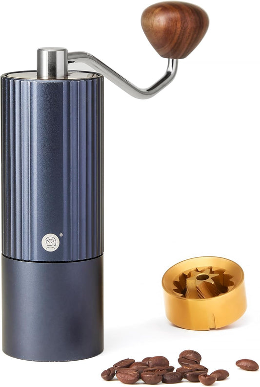 Z3 /Z3pro Coffee Bean Grinder, Hand Grinder with 6-Core CNC Stainless Steel Conical Burr,Double Bearing Positioning for Espresso,Pour Over,FrenchPress,Moka,Americano (Blue, Z3PRO)