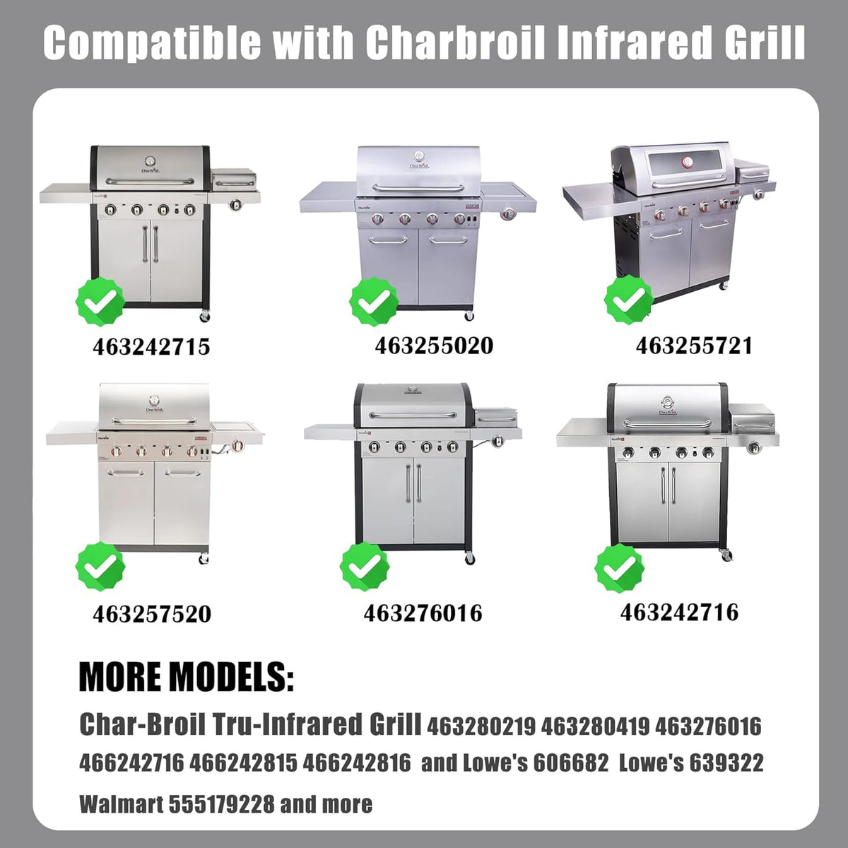 SafBbcue Full Size Griddle Inserts for Charbroil Tru Infrared 463276016 463439915 463242715 463255020 463242716 463257520 466242715 466242815 463255721 Grill, G533-0009-W1 Carbon Steel Flat Top Plate
