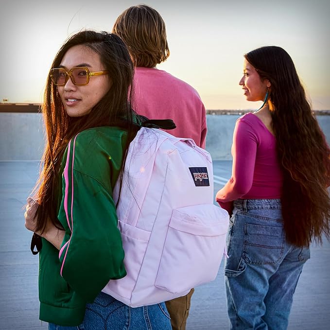 JanSport SuperBreak One Backpacks - Durable, Lightweight Bookbag with 1 Main Compartment, Front Utility Pocket with Built-in Organizer - Premium Backpack, Baby Blossom Blue