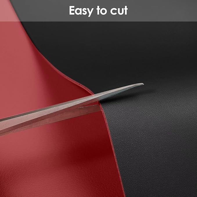 Leather Table Pad,1.8mm Thick,40x78 Inch,Dining Table Pad,Table Pads for Dining Room Table Rectangular,Table Protector for Dining Room Table,Dining Table Cover(Black+Wine Red,40x78)