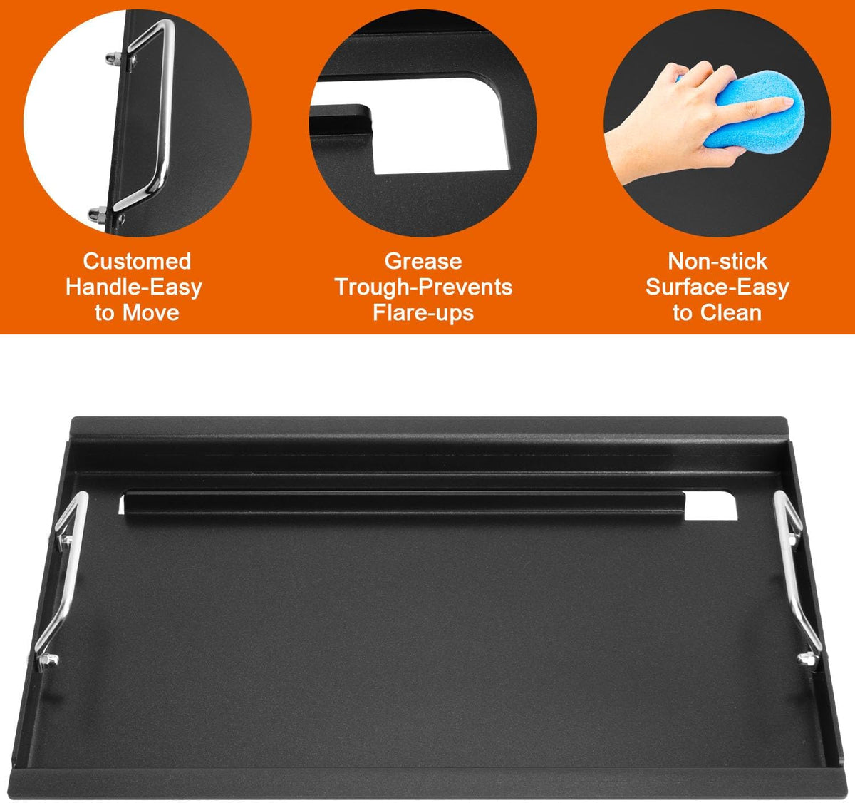 Full-Size Griddle Inserts for Charbroil Performance Convective 3 Burner 463228622 463732623, Flat Top Griddle for Charbroil Grill 463732823 463732923, Replacement Parts for G426-0005-W1