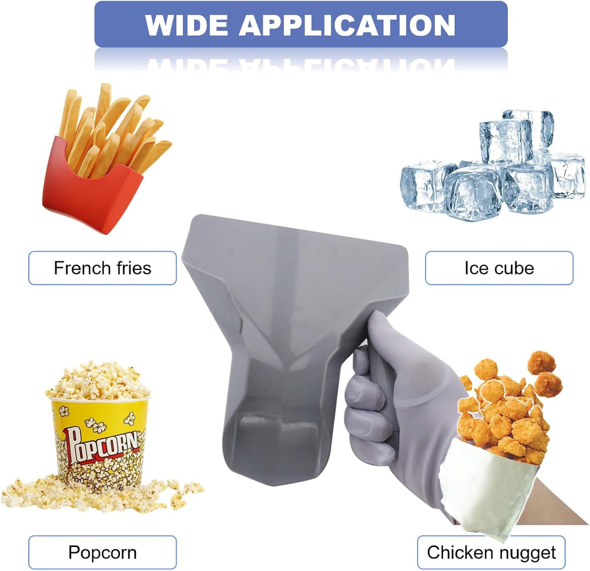 French Fry Scoop & Scooper - Polycarbonate Multipurpose Utility Scooper for Ice Candy Snacks & More
