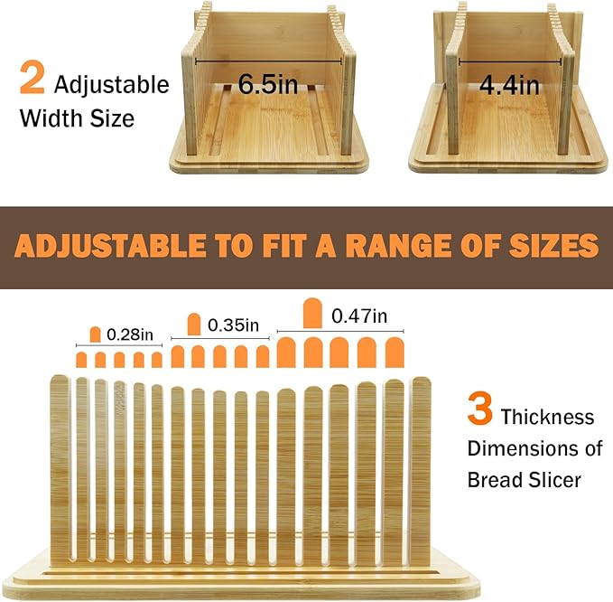 White Bread Box for Kitchen Countertop with Bamboo lid, Hygrometer Kitchen Organizer for Sourdough, Buns, and Loaves, Bread Storage Container with Cutting Board Lid